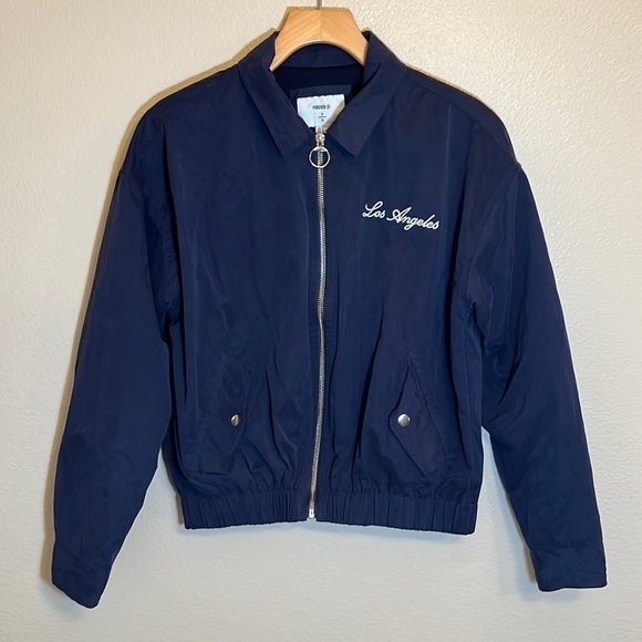FOREVER 21 Navy Los Angeles Jacket - Picture 1 of 11